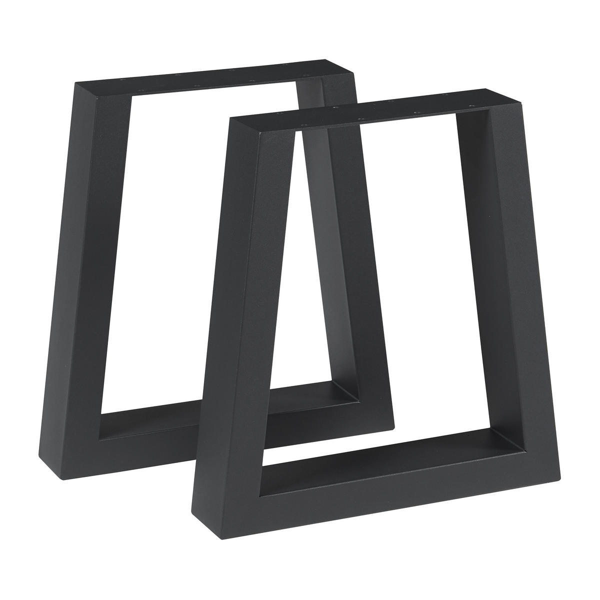 TISCHGESTELL-SET 2 TLG. Marstal - Schwarz, Metall (40/42/8cm) - [en.casa]