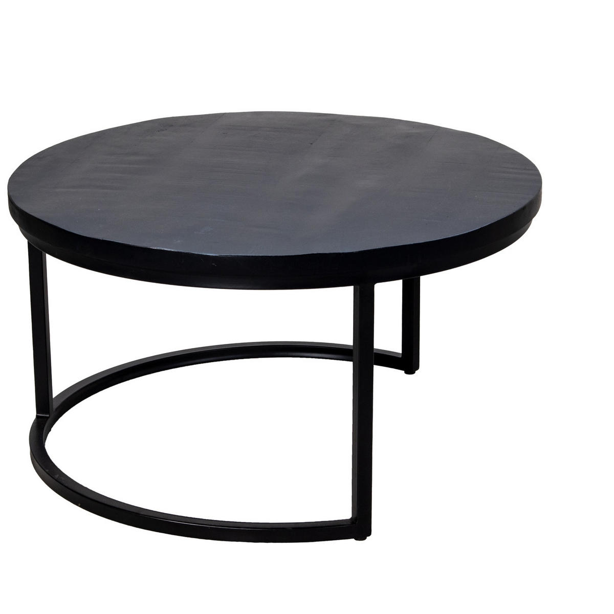 COUCHTISCH 2er-Set aus Mangoholz, schwarz - Schwarz, Metall (70/70/38cm) - Giga Meubel