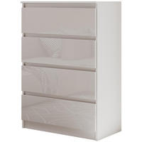 KOMMODE Lemon 70 cm mit vier Schubladen weißglanz - Weiß Hochglanz, Holzwerkstoff (70/102/39cm) - Beautysofa