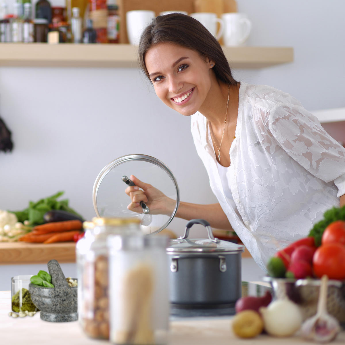 MÖRSER - Grau, Stein (17/14/19cm) - Relaxdays