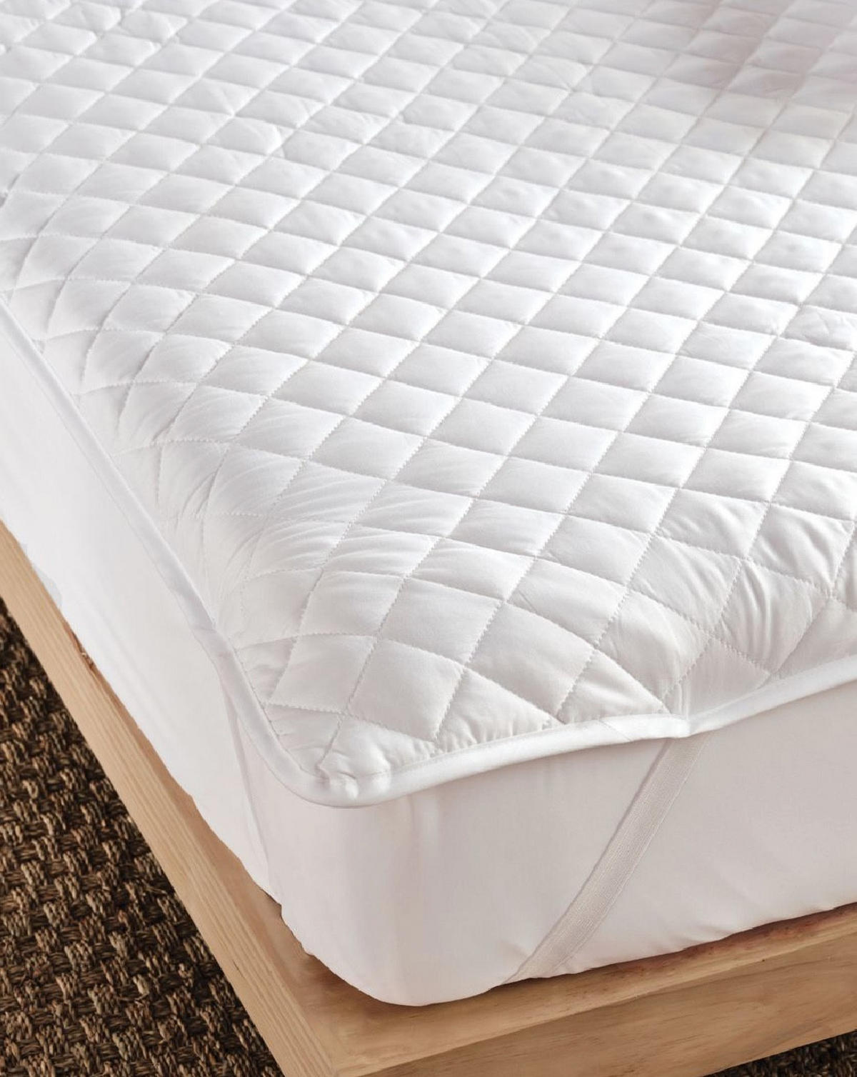 MATRATZENSCHONER LUXURY BEDDING, Baumwolle, 160/200 cm - Weiß, Textil - WOODEK