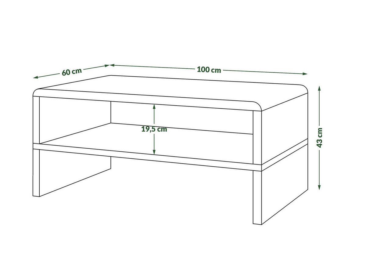COUCHTISCH rechteckig Weiß Hochglanz - Beton mit Ablage - Weiß Hochglanz/Hellgrau, Holzwerkstoff (60/100/43cm) - designimpex