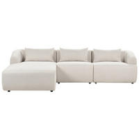 3-SITZER-ECKSOFA Stoff beige linksseitig Svansele - Beige, Textil (278/174cm) - Beliani