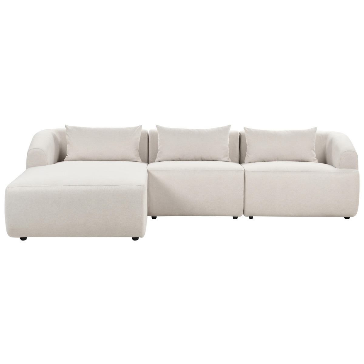 3-SITZER-ECKSOFA Stoff beige linksseitig Svansele - Beige, Textil (278/174cm) - Beliani