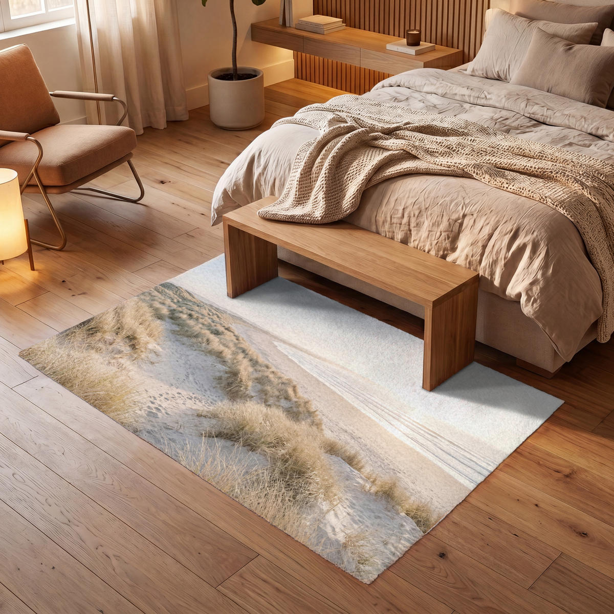 KOBERCE - Duny - Pláž - Béžová - 180x120 cm - piesková, textil/plast (180/0.4cm) - OnlyWow