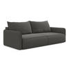 3-SITZER SOFA mit Schlaffunktion Samt Stoff Grau - Dunkelgrau/Schwarz, Kunststoff/Textil (216/86/105cm) - Makamii