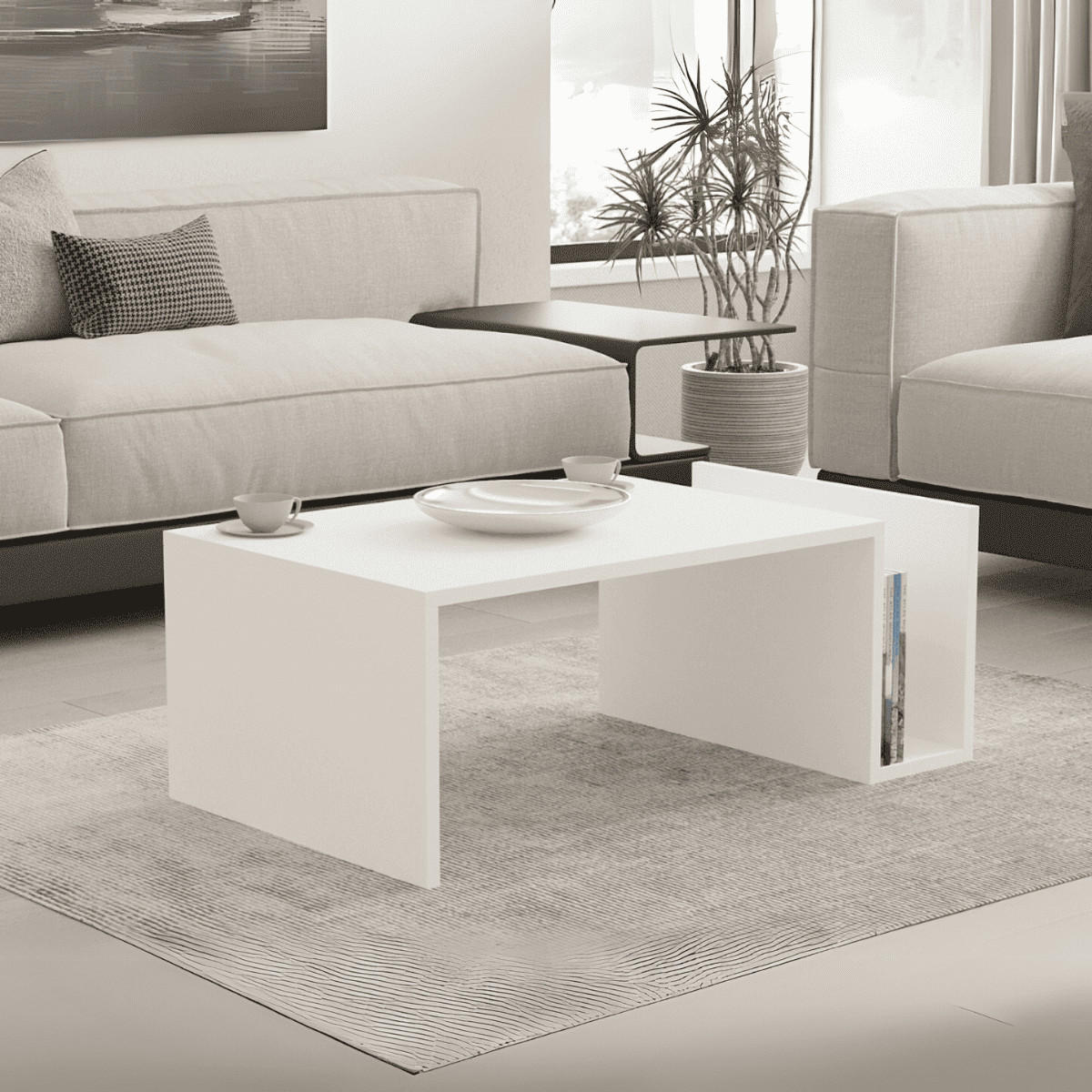 COUCHTISCH - memo 86,8/50/32,4 cm - Weiß, Holzwerkstoff (86.8/50/32.4cm) - Calicosy