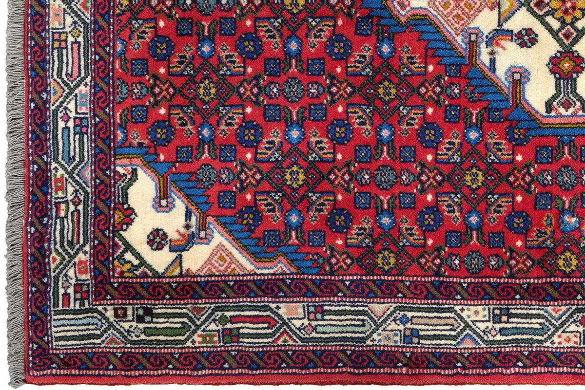 TEPPICH Assadabad Rot 154/107 cm Schurwolle - Rot, Textil (107/154cm) - Looma