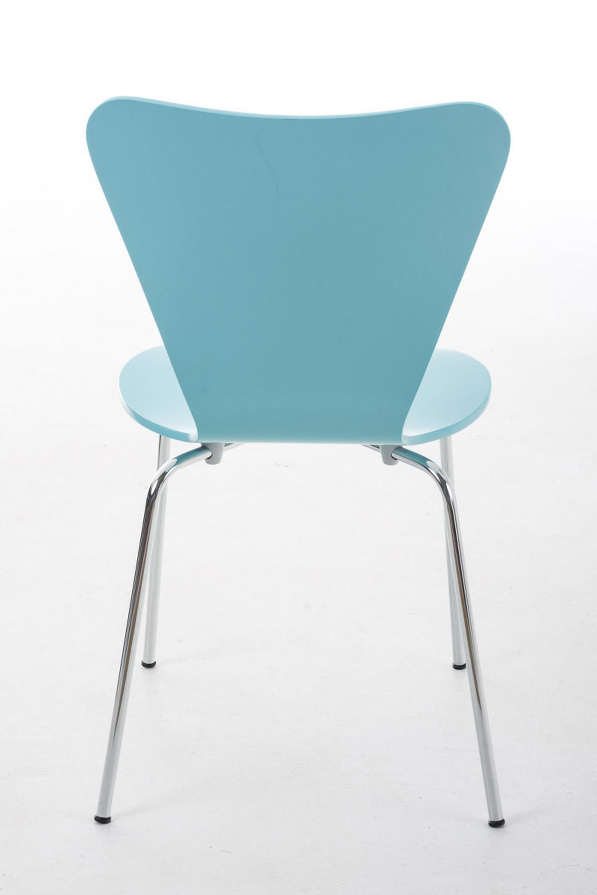 BESUCHERSTUHL Calisso mit Holzsitz und Metallgestell, Farbe: Hellblau - Blau/Chromfarben, Holz/Metall (42/85/47cm) - TPFLiving