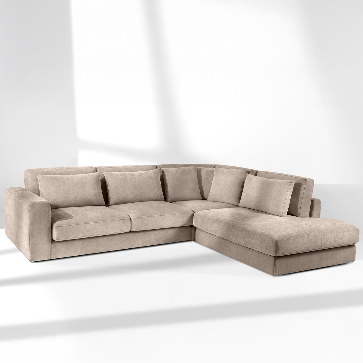 ECKSOFA rechts VERUS - Beige, Holz/Holzwerkstoff (297/248cm) - KONSIMO®