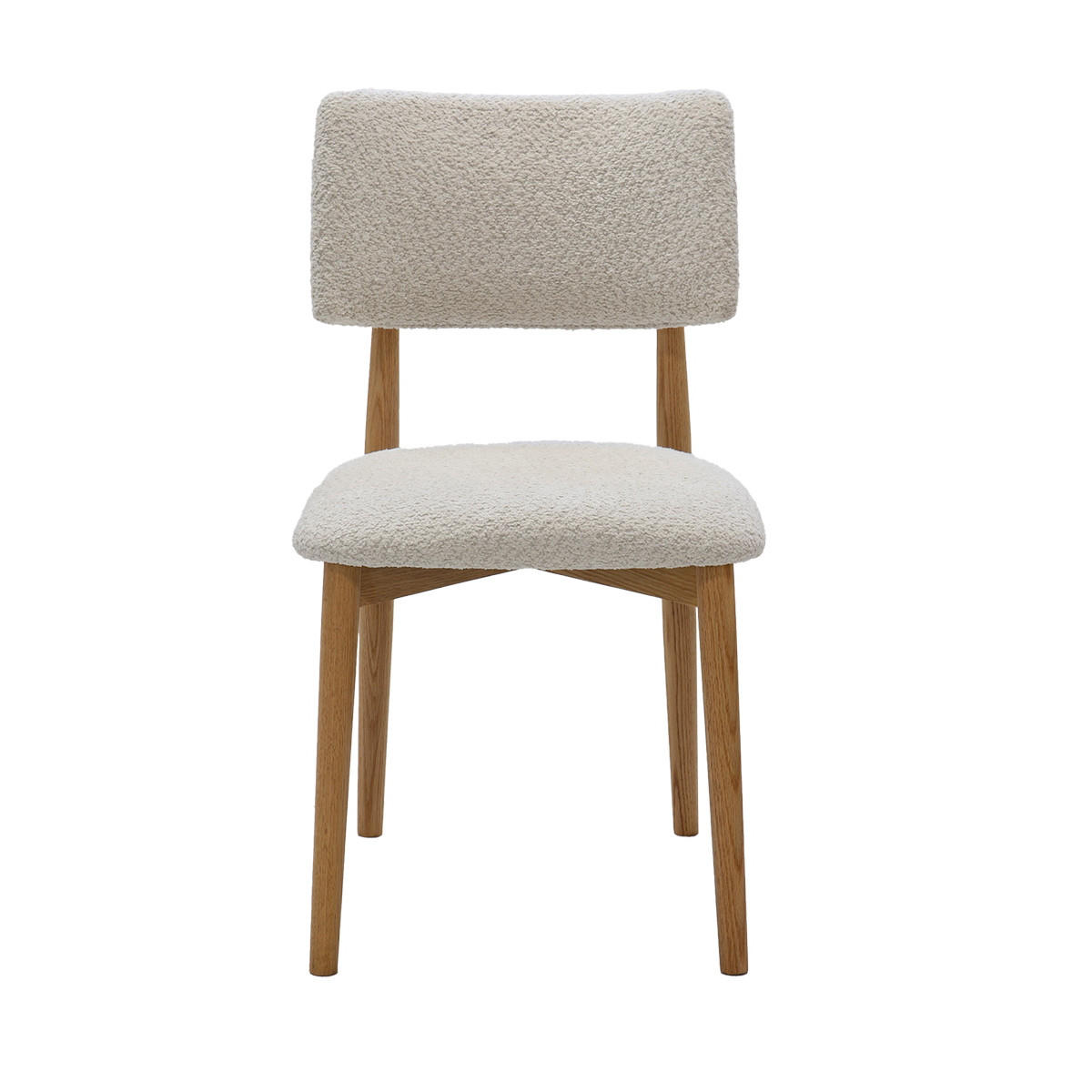 ESSZIMMERSTUHL 2er Set 2er Set aus Stoff mit Eichenholz, beige - Beige, Holz (47/81/52cm) - Giga Meubel