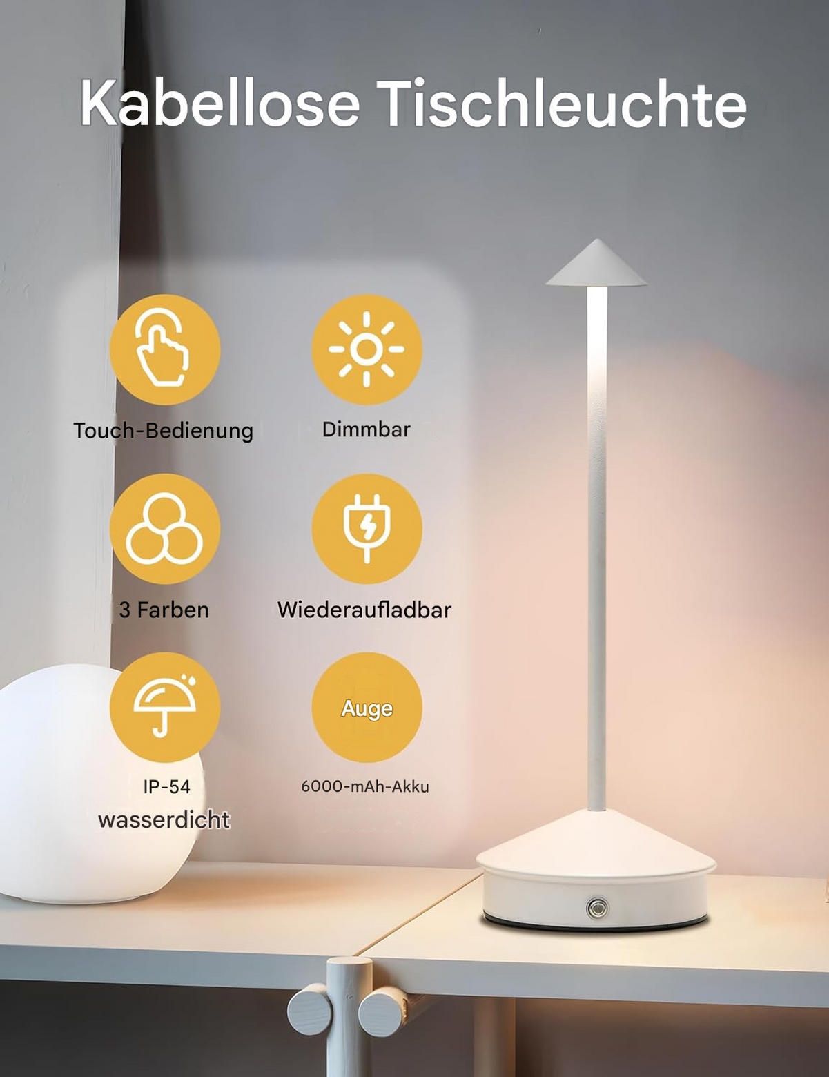 TISCHLEUCHTE USB LED Weiß Dimmbar - Weiß, Metall (11/11/31cm) - Weltevree