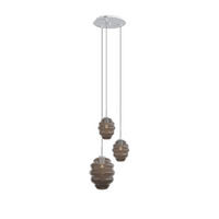 GALERIELEUCHTE Echos 3-flammig Rauch Ø 18/25cm - Anthrazit/Weiß, Glas (18/18/20cm) - s.luce