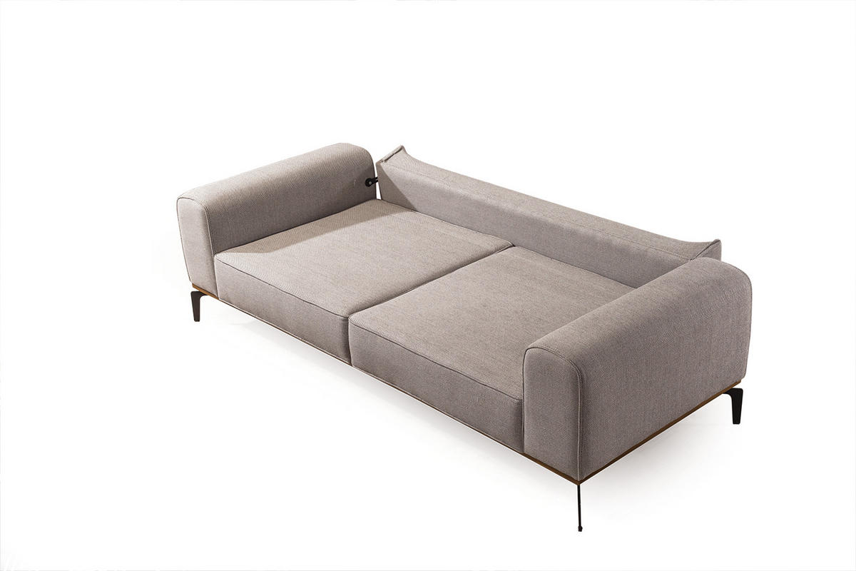 SOFA Tubby Cotton 3-Sitzer Hellbraun - Hellbraun, Textil/Metall (230/73/93cm) - Villa Möbel