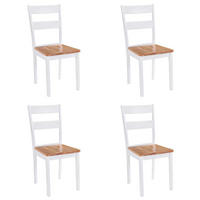 ESSZIMMERSTÜHLE 4Er Set Weiss Massivholz Gummibaum - Weiß, Holz (48/89/40.5cm) - vidaXL