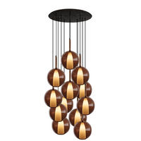 GALERIELEUCHTE Belluna 12-flammig Braun Ø 24cm - Braun, Glas (24/24/45cm) - s.luce