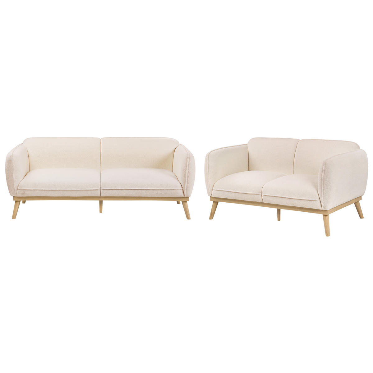SOFA-SET 5-Sitzer Bouclé Hellbeige Ljung - Hellbraun/Beige, Textil (210/82/82cm) - Beliani