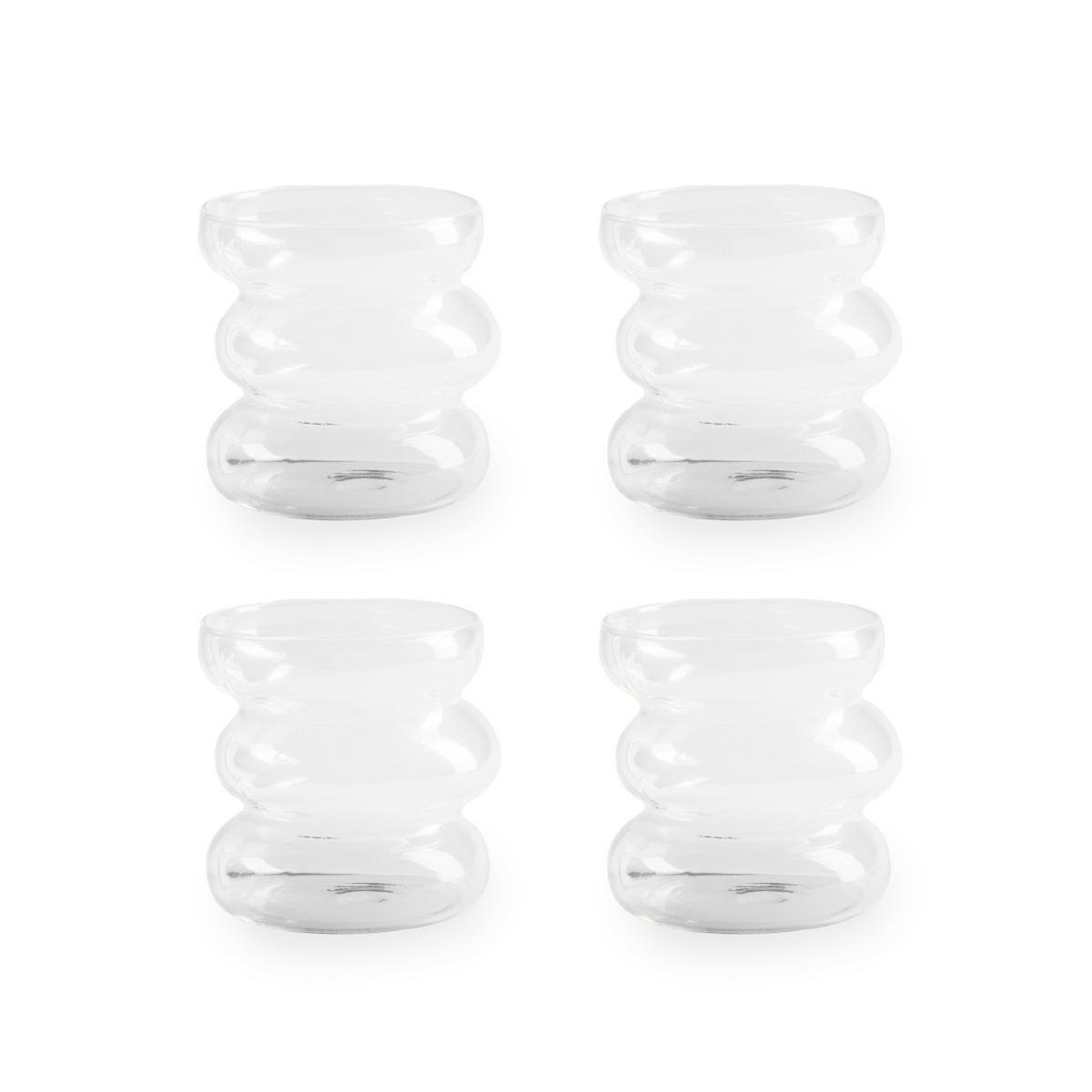 GLÄSERSET Bubbly 0,45 l 4er-Set - Transparent, Glas (0.45L) - Homla