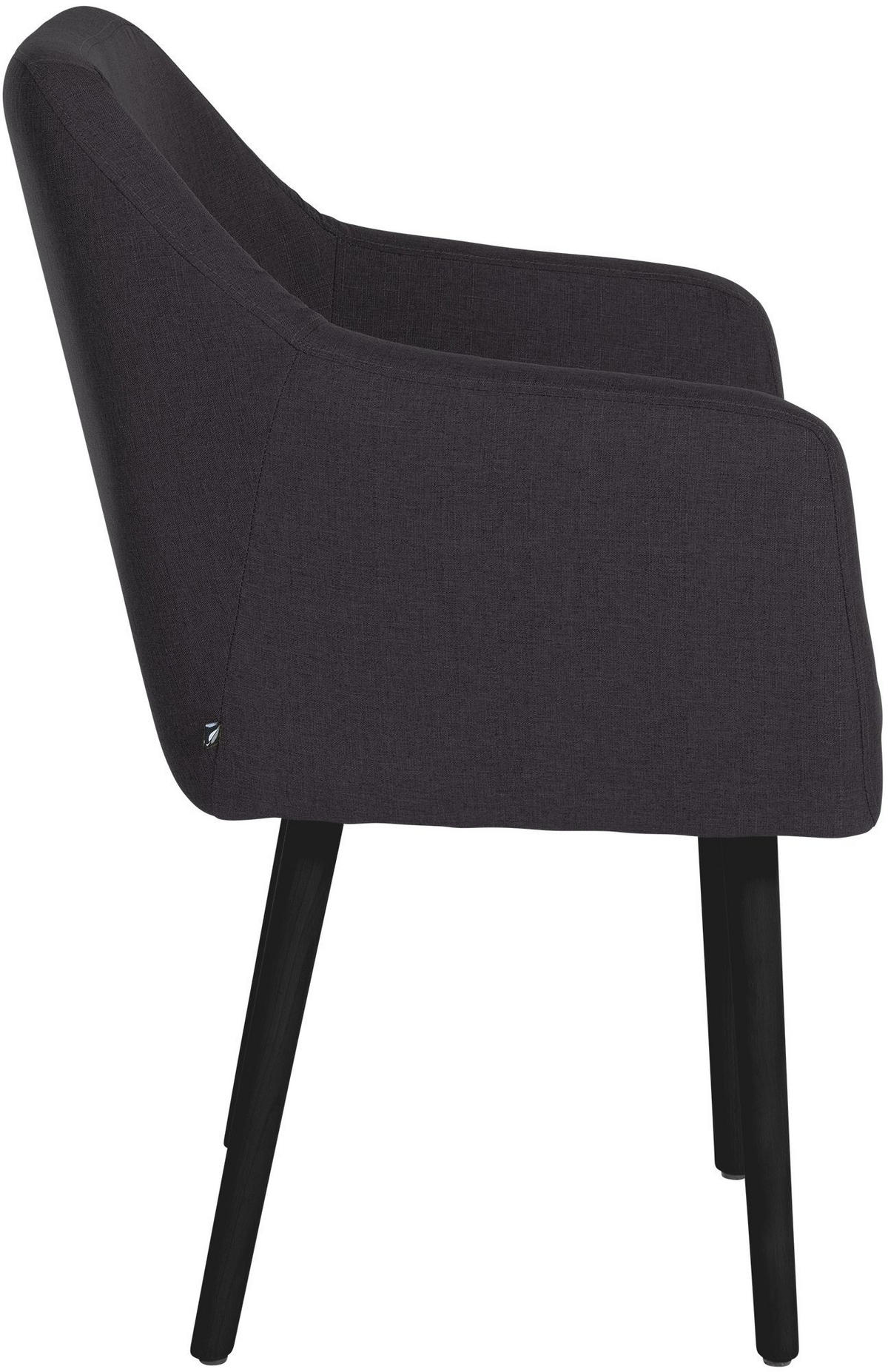 ARMLEHNENSTUHL Stoff schwarz - Schwarz, Holz/Textil (61/88/57.5cm) - CLP