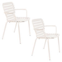 GARTENSTUHL Vondel Armlehne Weiß - 2 er Set - Weiß, Metall (64.7/82.8/58.2cm) - Zuiver