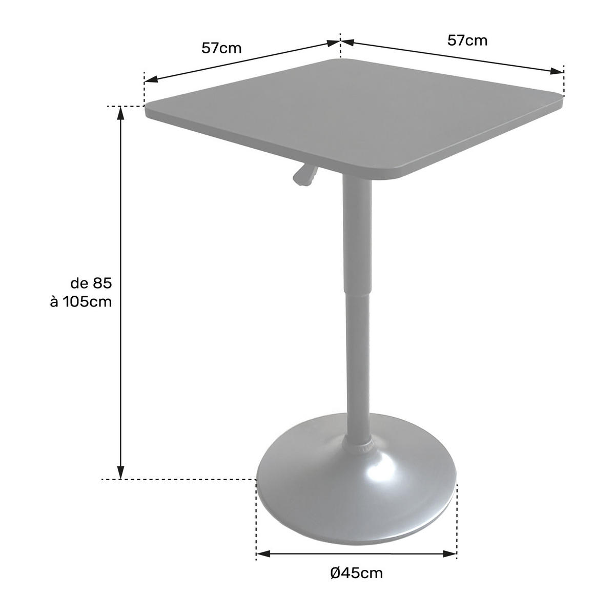 BARTISCH LUKE Schwarz - Schwarz, Holzwerkstoff (57/57/105cm) - Happy Garden