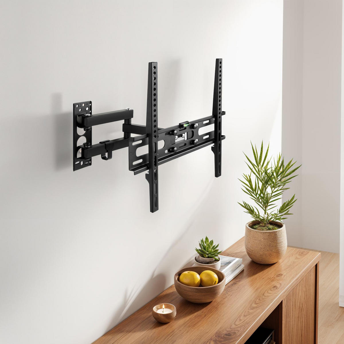 TV-WANDHALTERUNG, bis 50 kg,schwarz - Schwarz, Metall (8.1/43/44.5cm) - tectake