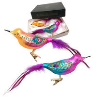CHRISTBAUMSCHMUCK Große Vögel Elegante Weihnachten Mehrfarbig 11cm (Glas / 2 Stk.) - Multicolor, Glas (4/5/11cm)