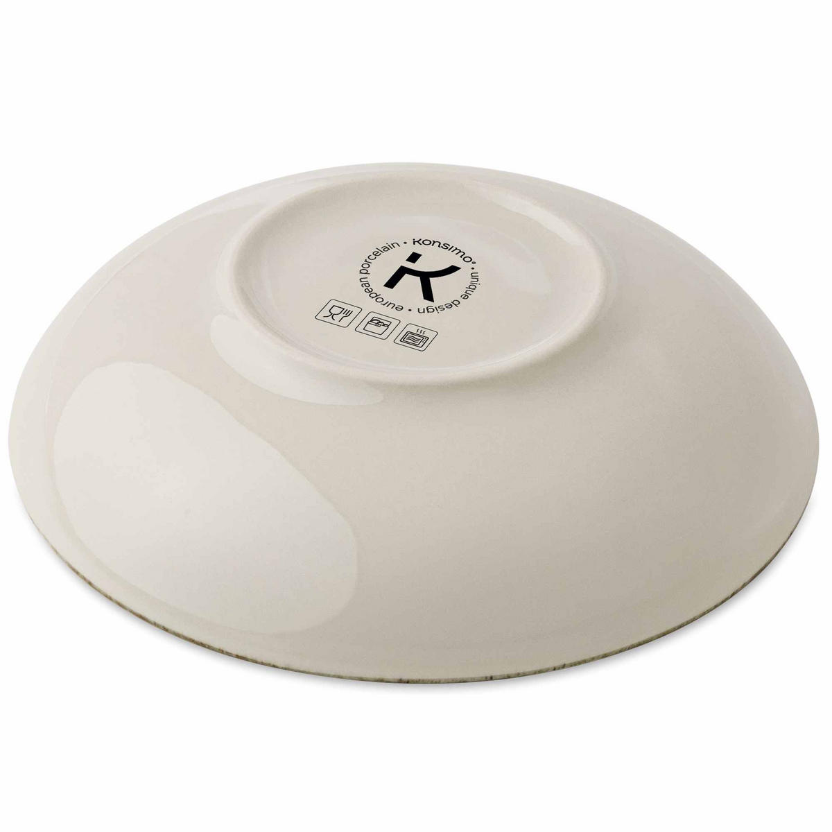 TELLER-SET ERATO 6-tlg Suppenteller Hartporzellan - Beige, Keramik (22/4/22cm) - KONSIMO®