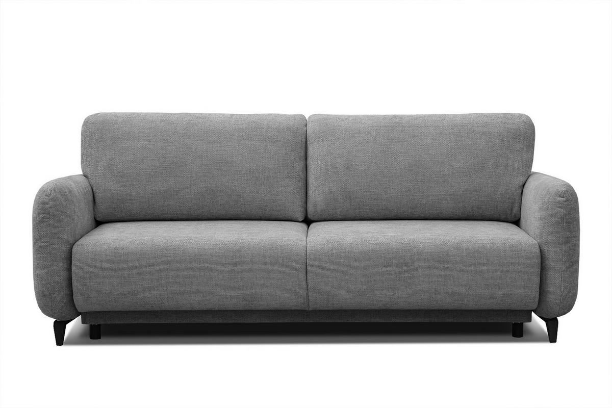 SOFA DRAKE 3-Sitzer mit Schlaffunktion, grau - Braun/Grau, Holz/Textil (232/90/107cm) - Courtois Laville