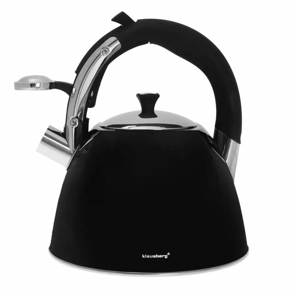 WASSERKESSEL Schwarz 23/16/24.5 cm KB7195 - Schwarz, Metall (23cm) - Klausberg 