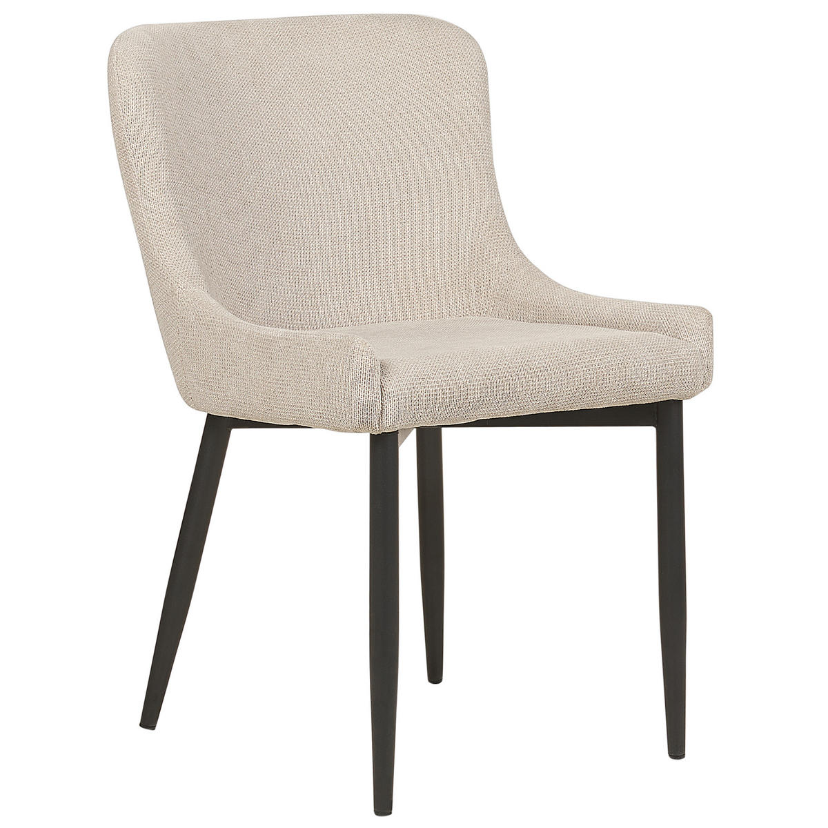 ESSZIMMERSTUHL 2er-Set hellbeige/schwarz Everly - Beige/Schwarz, Textil (52/82/62cm) - Beliani