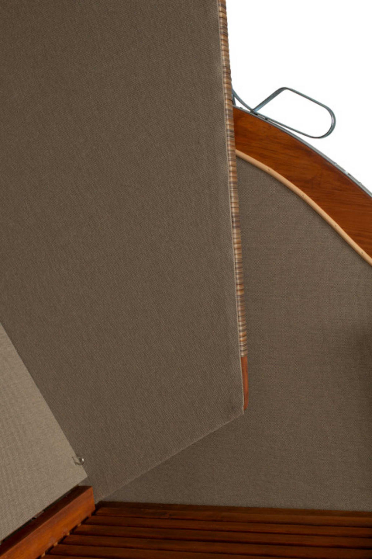 STRANDKORB Tinnum 2 Sitzer Pinie PE griseum - Braun/Grau, Metall (115/38/92cm) - Mr. Deko