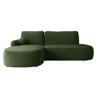 ECKSOFA Loridu O, Seite: Links - Dunkelgrün/Schwarz, Holz/Kunststoff (274/174cm) - MIRJAN24