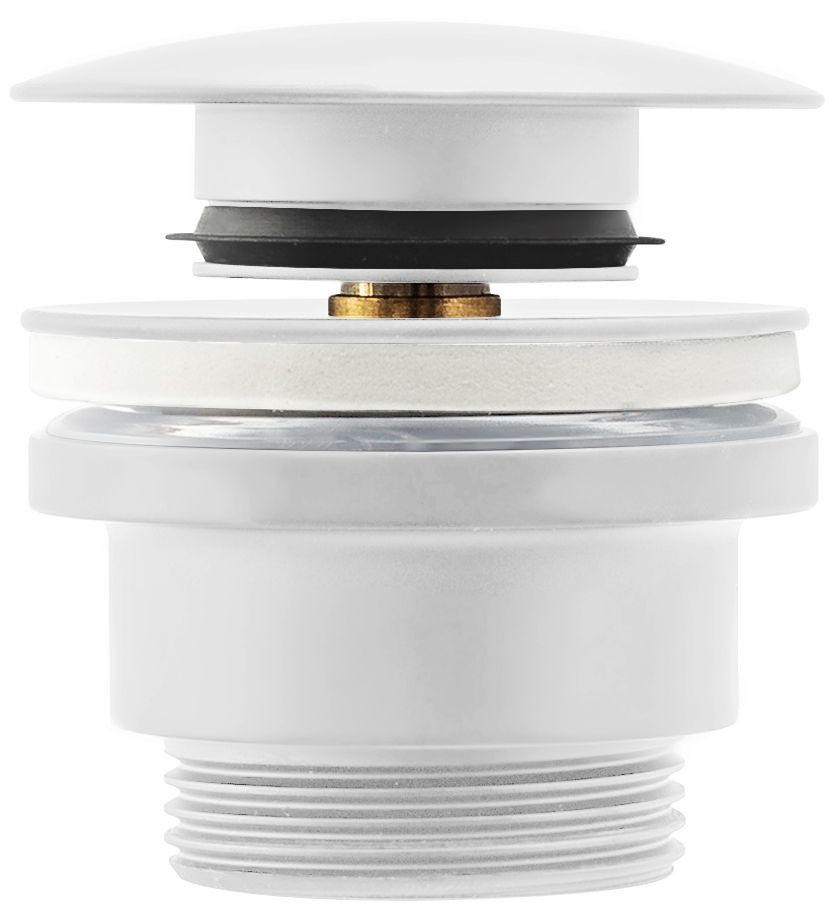 WASCHBECKENSTÖPSEL Universal Click-clack Rea White - Weiß, Metall (6.4/13/6.4cm) - REA