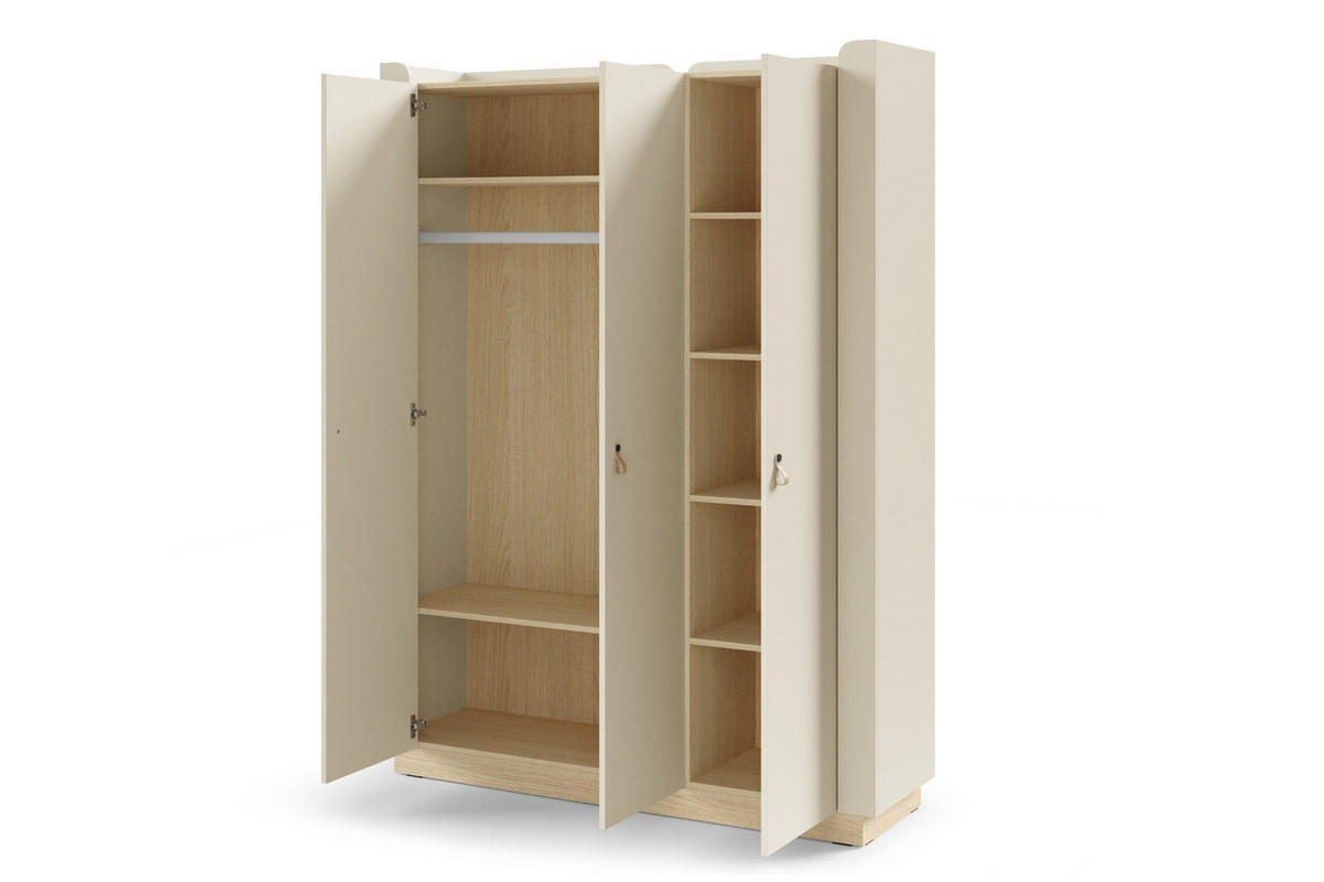 KINDERKLEIDERSCHRANK SOVI 14 150 / 201 / 52 cm in Macadamia / Eiche Mavelie - Eichefarben/Beige, Holzwerkstoff (150/201/52cm) - Deine Möbel 24