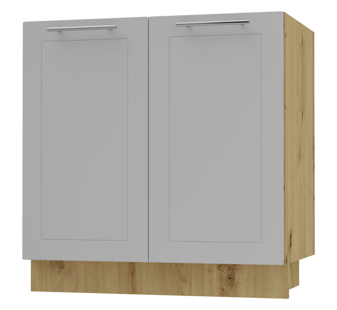 SPÜLENUNTERSCHRANK Bari D8Z/80 Eiche Artisan / RAL 7040 fenstergrau 80 / 50 / 82cm - Eiche Artisan/Grau, Holz/Holzwerkstoff (80/82/50cm) - Feldmann-Wohnen