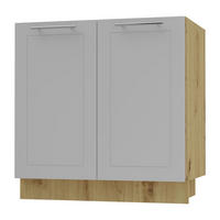 SPÜLENUNTERSCHRANK Bari D8Z/80 Eiche Artisan / RAL 7040 fenstergrau 80 / 50 / 82cm - Eiche Artisan/Grau, Holz/Holzwerkstoff (80/82/50cm) - Feldmann-Wohnen