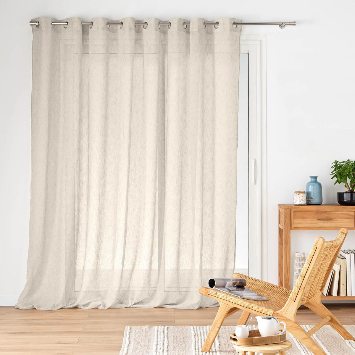 VORHANG Carlin Leinenoptik - Beige, Textil (240/300cm) - Douceur d´intérieur