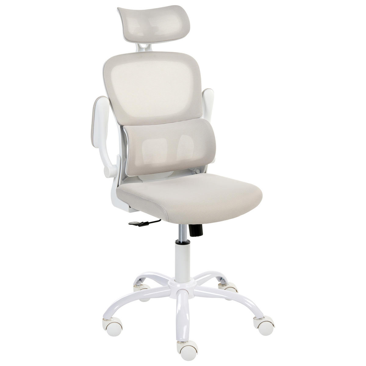 SCAUN DE BIROU bej Solis - bej, material textil (60/121/60cm) - Beliani