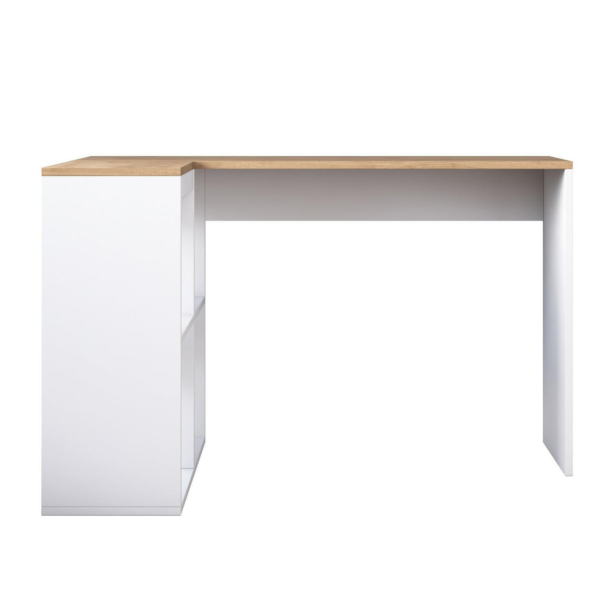 ECKSCHREIBTISCH in eiche- und weissoptik 50/120/74,8 cm - Eichefarben, Holzwerkstoff (55/50/74.8cm) - Calicosy