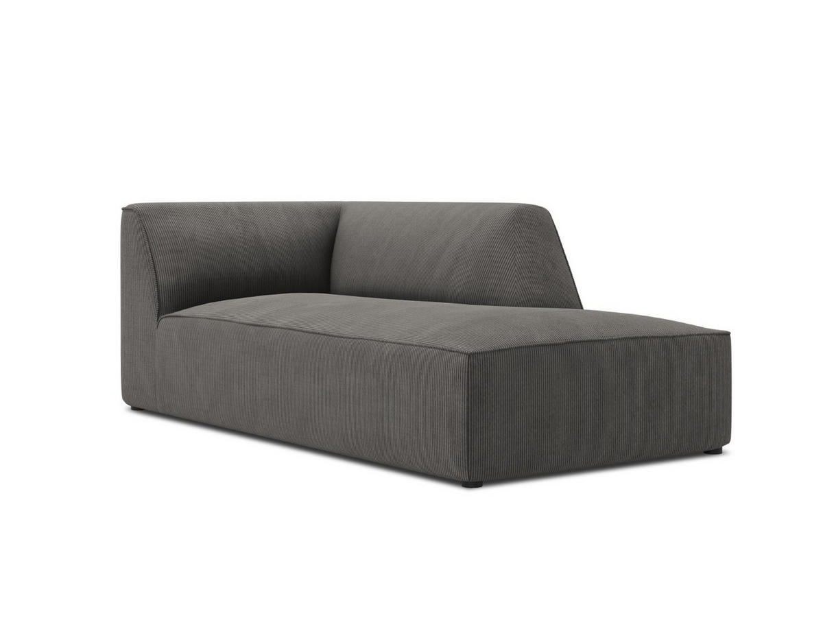 CHAISELONGUE rechts Ruby aus Cord dunkelgrau - Dunkelgrau, Textil (93/69/180cm) - Micadoni