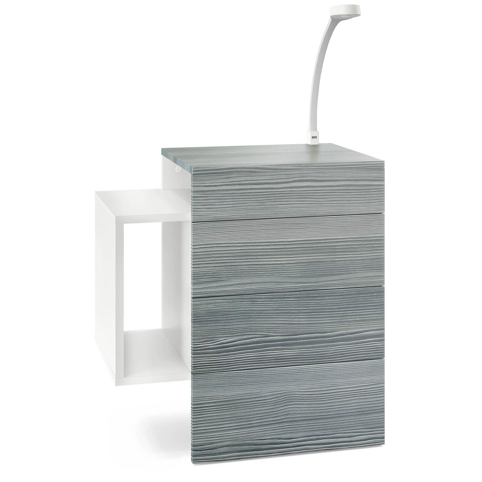 NACHTTISCH Queens Front in Avola-Anthrazit - Anthrazit, Holzwerkstoff (60/63/36cm) - Vladon