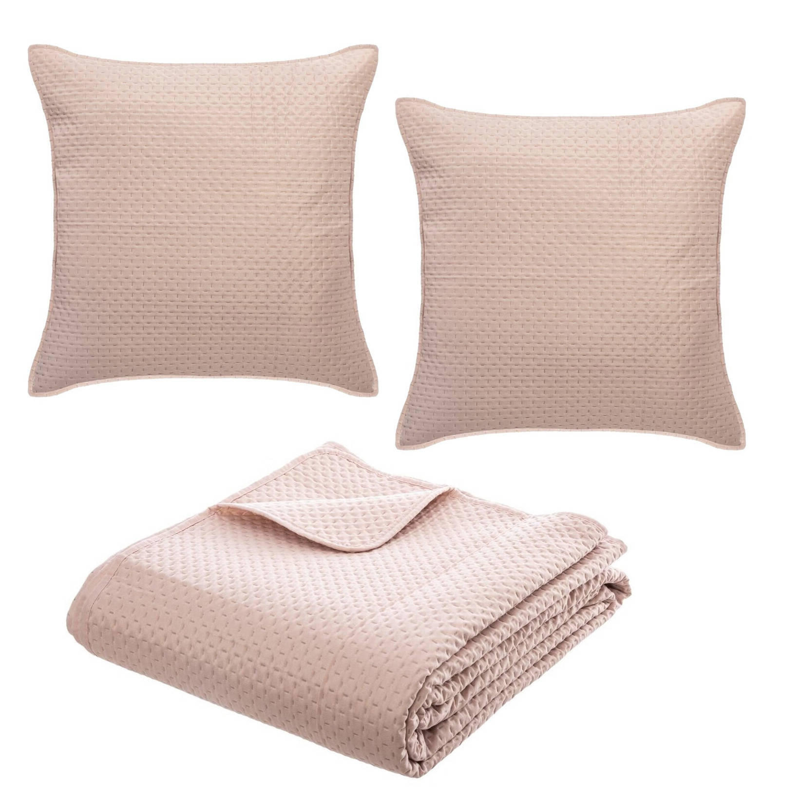 TAGESDECKE SET 240/260 cm - Rosa, Textil (240/260cm) - Atmosphera Createur d´interieur