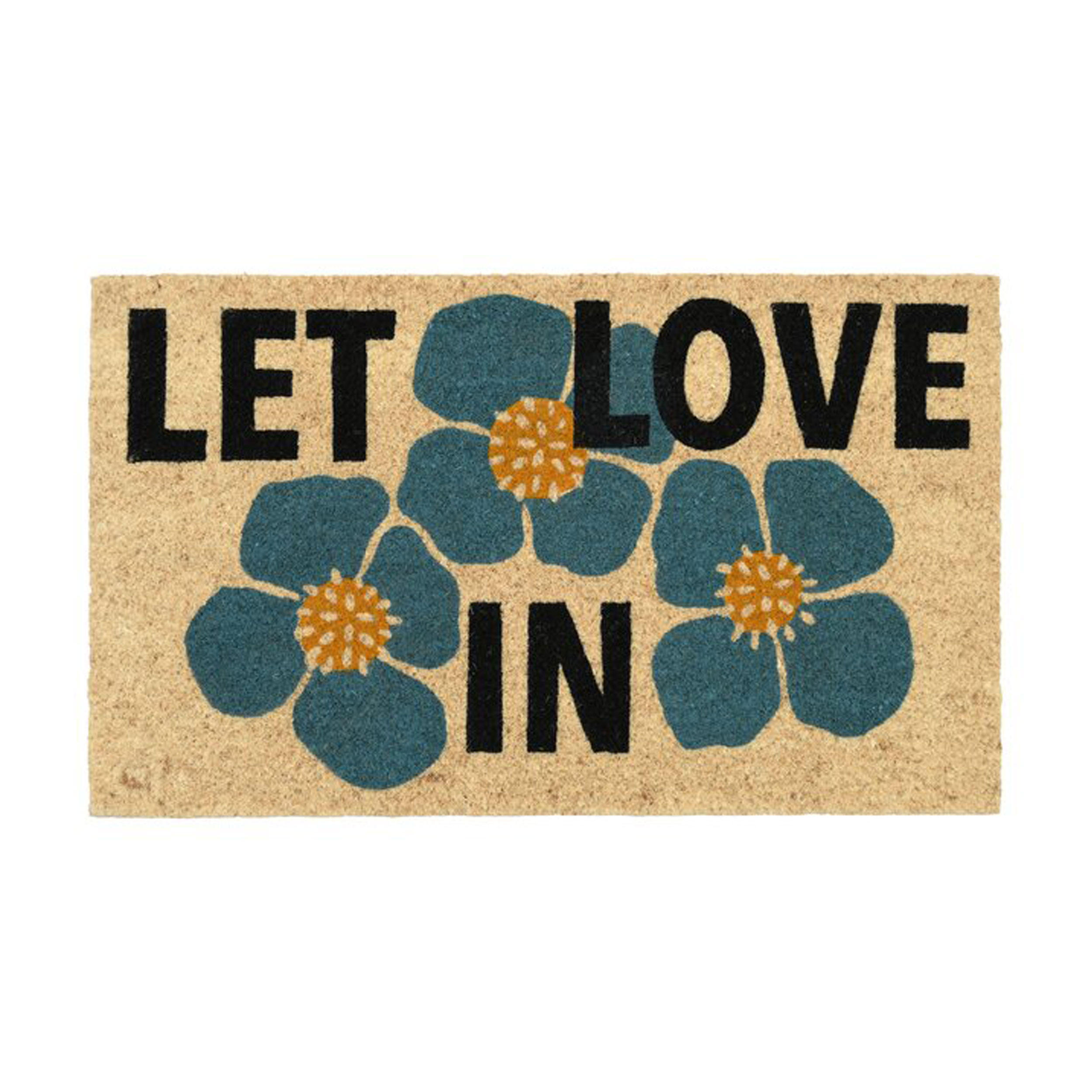 FUSSMATTE Let love in, Kokos / PVC, Natur, 75 x 45 cm - Beige, Naturmaterialien (3/46.5cm) - Gift Company