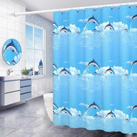DUSCHVORHANG Blau wasserdicht schimmelresistent fürs Badezimmer und Bad - Blau, Kunststoff (200/180cm) - MCBOSON