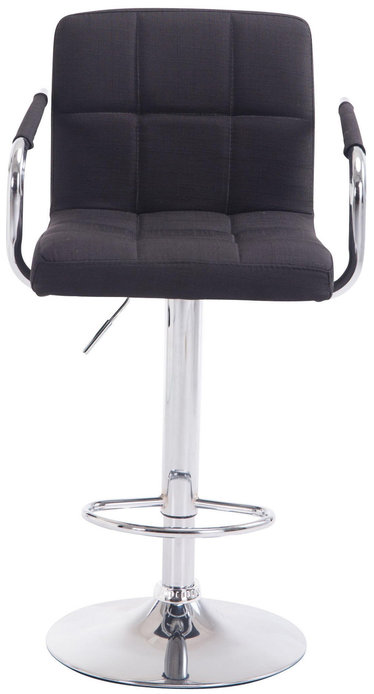 BARHOCKER Stoff schwarz - Chromfarben/Schwarz, Textil/Metall (54/91/46cm) - CLP