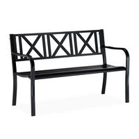 GARTENBANK - Schwarz, Metall (127/81/56cm) - Relaxdays