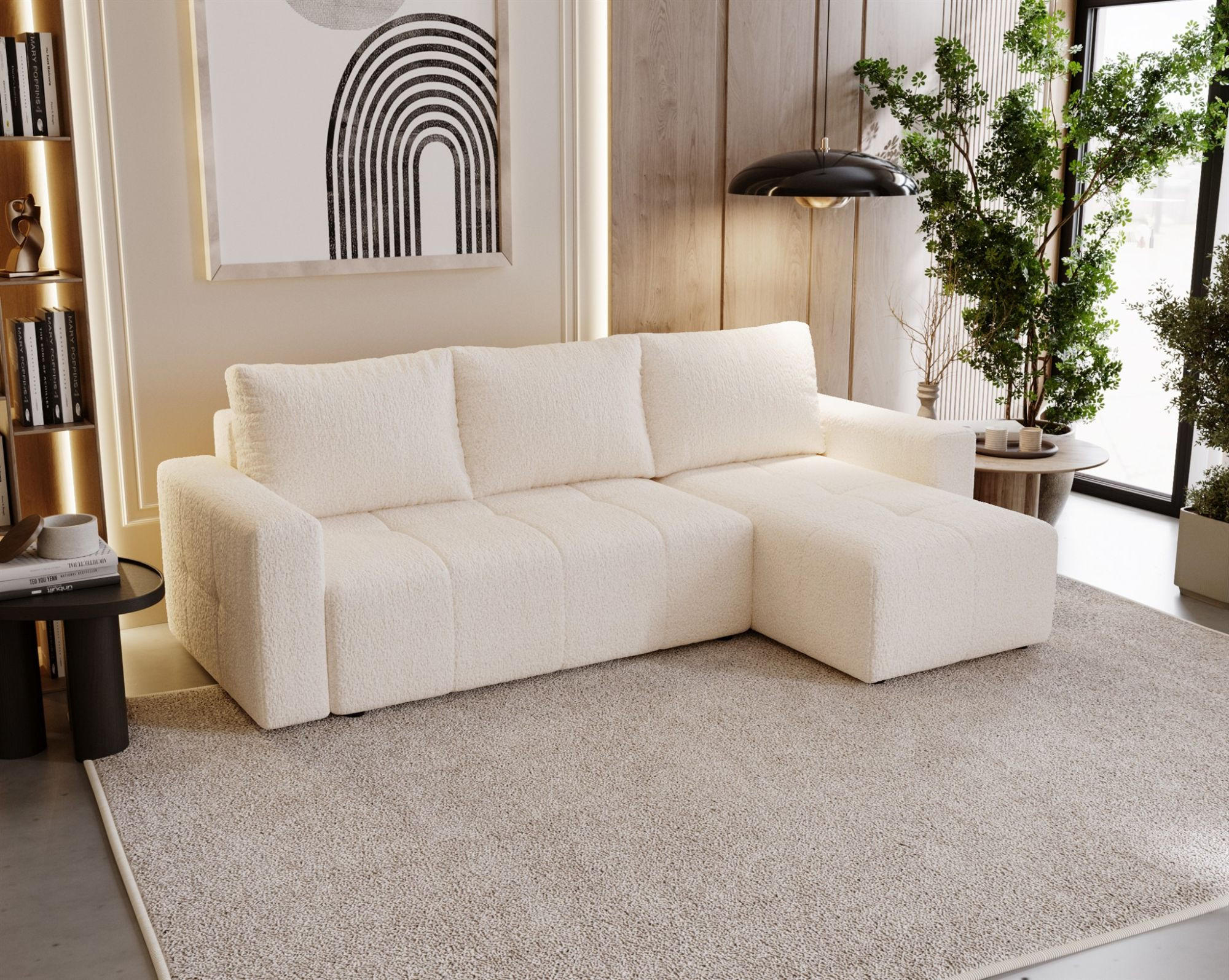 ECKSOFA Noha In Now Or Never - Creme, Holzwerkstoff/Textil (231/142cm) - Fun Möbel