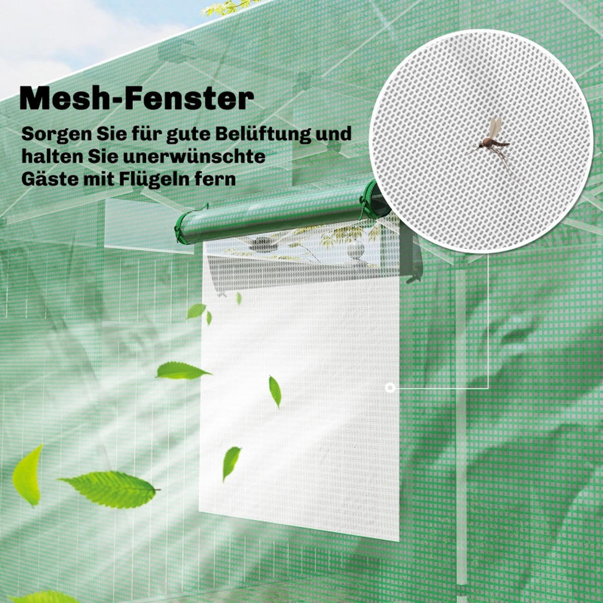 GEWÄCHSHAUS aus Polyethylen 295x200x270 cm in Grün mit Pop-up-Design - Grün, Kunststoff (200/270/295cm) - Modfu