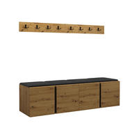 GARDEROBEN-SET Orion VII - Schwarz/Eiche Artisan, Holzwerkstoff/Kunststoff (168/42/46cm) - MIRJAN24